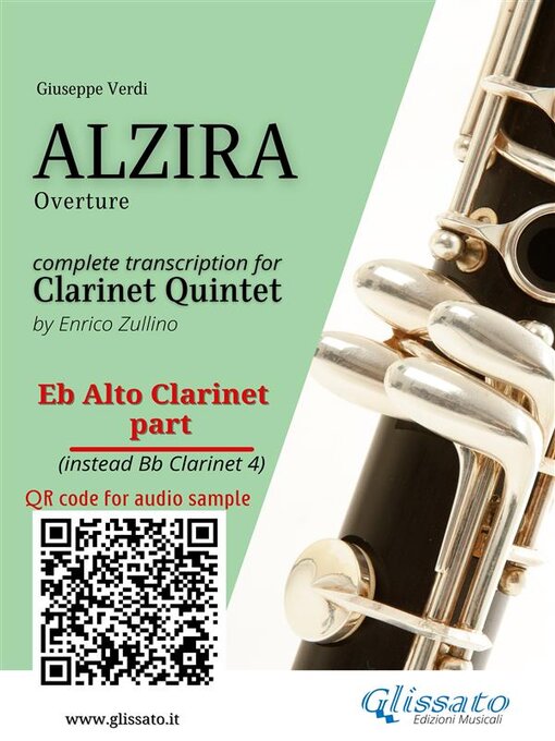 Title details for Eb Alto Clarinet part (instead Bb 4) of "Alzira" for Clarinet Quintet by Giuseppe Verdi - Wait list